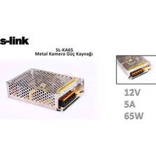 Hikvision S-Link SL-KA65 12V 5A 65W Metal Kamera Güç Kaynağı