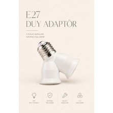 E27 Ikili Duy Çoğaltıcı - 1'li Giriş 2'li Çıkış LED Ampul Çoklayıcı Adaptör