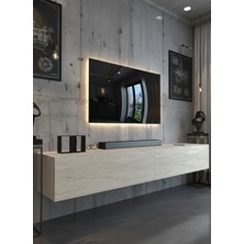 Online Fırsat Mutlu Ol Mutlu Kal Karnaval Duvara Monte Tv Sehpası 180 cm - Traverten - DM1003-8