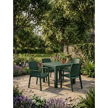 Estelia Netaks Efes 4'lü Set (4 Sandalye+1 Masa) Camsız Ekonomik Ürün Bahçe, Balkon