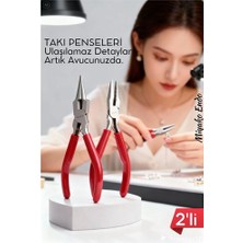 Mbb E-Ticaret Profesyonel 2'li Takı Pense Seti 12 cm Takı Yapımı Için Mini Pense Seti
