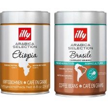 illy Brasile  & Etiopya 250 gr x 2 Çekirdek Kahve Paketi