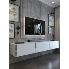 Online Fırsat Mutlu Ol Mutlu Kal Karnaval Duvara Monte Tv Sehpası 180 cm Silver - Beyaz - SDM-1001-1