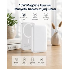 Zemira Home 15W Magsafe Uyumlu Manyetik Kablosuz Powerbank 5000 Mah
