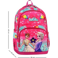 Alpha Club Bag Alphaclub Bag Yeni Sezon Kız Çocuk Su Geçirmez Kumaş Elsa Figürlü Pembe Renk 3'lü Ilkokul Çantası Seti