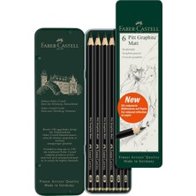 Faber-Castell Pitt Matt Dereceli Kurşun Kalem Seti, 6’lı, 2B-12B, Ultra Mat, Parlama Yapmaz, Teknik