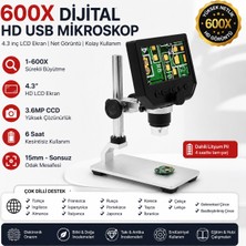 HpyTech 600X Dijital 4.3 Inç LCD Ekranlı Hd USB Mikroskop | Elektronik, Takı ve Eğitim Için