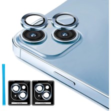 Idubi iPhone 15 ve iPhone 15 Için Kamera Lens Koruyucu Ultra Ince Yüksek Kaliteli Cam 2 Adet Mavi (Sierra