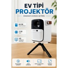 Zemira Home Projector Ev Tipi 64 GB 2 GB Rem Hafıza Hd Görüntü Kumandalı