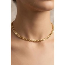 Sevgili Takı İnce Gurmet Model Gold Choker Çelik Zincir Kolye-Choker Serisi