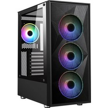 Powerboost PB-P3509BB 650W 80+ USB 3.0, Atx Mesh, Argb Fan, Siyah Kasa