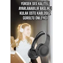 Renklime Kulak Üstü Kablosuz Bluetooth Kulaklık Gürültü Önleyici Uzun Şarj Süreli