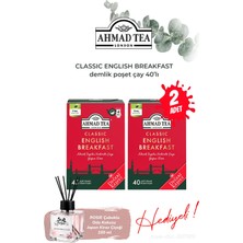 Ahmad Tea 2 Paket Klasik English Breakfast 40'lı Demlik Poşet Çay 80 G ve Oda Kokusu