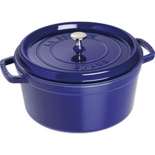 Staub Döküm Tencere Yuvarlak 28 cm Koyu Mavi