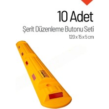 10`lu Şerit Düzenleme Butonu 120x15x5 cm, Otopark Araç Park Yeri Ayırıcı