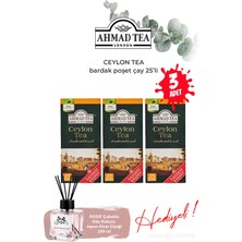 Ahmad Tea Bardak Poşet Çay 25'li Ceylon Tea 3 Paket ve Oda Kokusu