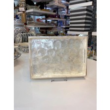 Sever Krem Sedefli Dikdörtgen Tepsi 35X25CM