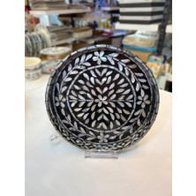 Sever Siyah Sedefli Yuvarlak Tepsi 30CM