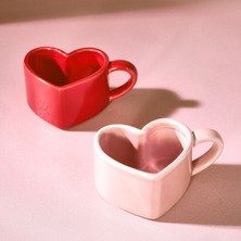 Karaca Love You 2 Kişilik  Kalp Detaylı Çay Fincan Takımı 160 ml