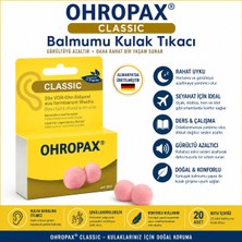 Ohropax Classic Balmumu Kulak Tıkacı 20 Adet | Uyku, Horlama, Gürültü, Seyahat ve Çalışma Için Konforlu Kulak Koruyucu