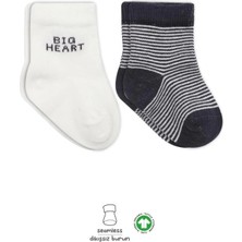 Belle Fusion Mey Ithalat®   2'li Big Heart Penye Soket Çorap 10117 Antrasit