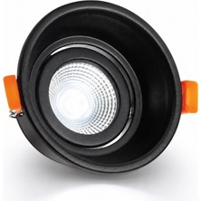 Kendal Siyah Yuvarlak Spot Kasası + Gu5.3 LED Ampul Günışığı KDA857