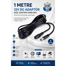Derwell 12V Dc Adaptör Güç Uzatma Kablosu 5.5x2.1mm Güvenlik Kamerası Şerit LED Monitör Modem Uyumlu Dişi Erkek Jack Kablo