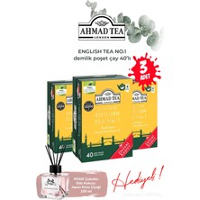 Ahmad Tea English Tea No.1 Demlik Poşet Çay 40'lı 3 Paket ve Oda Kokusu