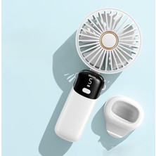 Yerli Çöp Poşeti USB Şarjlı Taşınabilir Katlanabilir El Fanı Beyaz Renk