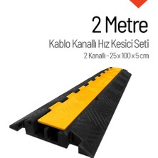 İleri Trafik Kablo Kanallı Hız Kesici Seti 2 Metre - 2 Kanallı
