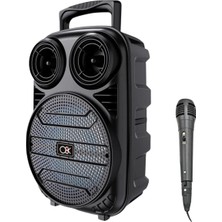 Belle Fusion Mey Ithalat® Kablosuz Karaoke Hoparlör Mikrofonlu Rgb Işıklı 6.5 Inç Bluetooth Speaker Taşınabilir