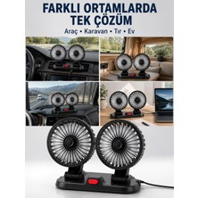 Belle Fusion Mey Ithalat® Araç, Karavan ve Tır Için Çift Fanlı Mini Vantilatör