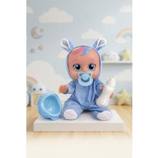 Farbu Oyuncak Konuşan ve Gözyaşı Döken Kolları ve Kafası Et Bebek Peluş Tulumlu 28 cm Ağlayan Oyuncak Bebek  Mavi