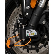 Belle Fusion Mey Ithalat® 110 Db Alarmlı Disk Fren Kilidi Su Geçirmez Çelik Motosiklet Güvenlik Kilidi