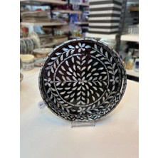 Sever Siyah Sedefli Yuvarlak Tepsi 32CM