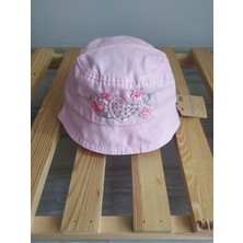 Minilka Bebe Bebek Pamuklu Bucket Şapka Çiçek Nakışlı Arkası Ipli Ayarlanabilir (Ürün Çok Dar Kalıp GENIŞLIK:44CM)