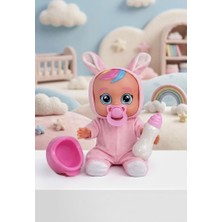 Farbu Oyuncak Konuşan ve Gözyaşı Döken Kolları ve Kafası Et Bebek Peluş Tulumlu 28 cm Ağlayan Oyuncak Bebek  Pembe