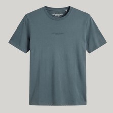 Jack & Jones Erkek Nakis Detayli Relaxed Fit Bisiklet Yaka Tisört - Lines