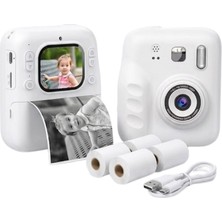 Uzman Toptan Mey Ithalat® Eğlenceli Baskılı Çocuk Fotoğraf Makinesi Video Çekim 4 Rulo Kağıt 5 Kalem Set