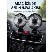 Belle Fusion Mey Ithalat® Ayarlanabilir Çift Başlıklı Sessiz Araç Içi Vantilatör