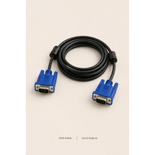 3 Metre Premium VGA Monitör Kablosu - Masaüstü Bilgisayar Pc Ekran Projeksiyon LCD Tv Uyumlu Erkek Erkek