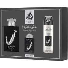 Lattafa Ishq Al Shuyukh Silver Edp 100 ml + Edp 20 ml +  Deodorant 200 ml Erkek Parfüm Seti