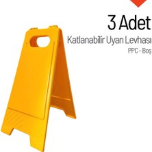 İleri Trafik 3 Adet Ppc Katlanabilir Boş Uyarı Levhası 30 x 63 cm