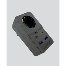 Uzman Toptan Mey Ithalat® Akıllı Akım Dengelemeli Priz 2500W 4 USB Type C Çıkışlı