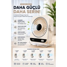 Kılıforyum Turbo Buz Etkili Masaüstü Fan | 5 Kademeli Sessiz Mini Vantilatör | Metal Soğutma Bloğu | 180° Ayarlanabilir | Dahili Bataryalı USB Şarjlı