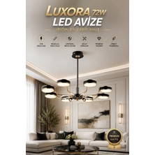 Elvora Home Modern (Premium) Ledli 72W 8'li Siyah Gold Sarkıt Avize Salon Oturma Odası Mutfak Yatak Odası Avizesi Modelleri