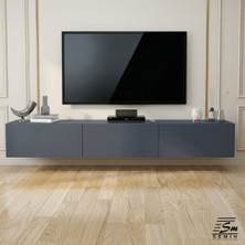 Semih Mobilya Modern Mdf Duvara Monte 180 cm Antrasit Tv Ünitesi – Minimalist Şık Tasarım