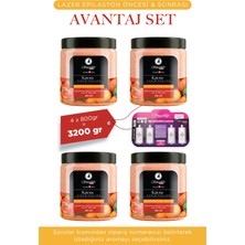 Kayısı Peeling 3200 G.  800 G. x 4 Epilasyon Sonrası Vücut Peelingi Batık & Çilek Bacak Onarıcı