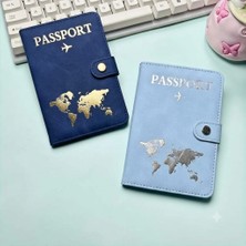 Beypa Pasaport Kılıfı Harita Desenli-Tokalı Çift 2 Li
