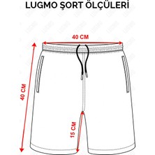 Lugmo Erkek Deniz Şortu Cepli Pamuklu Polyester Su Yitici Tahriş Etmeyen Astar Desenli Turkuaz BS-233